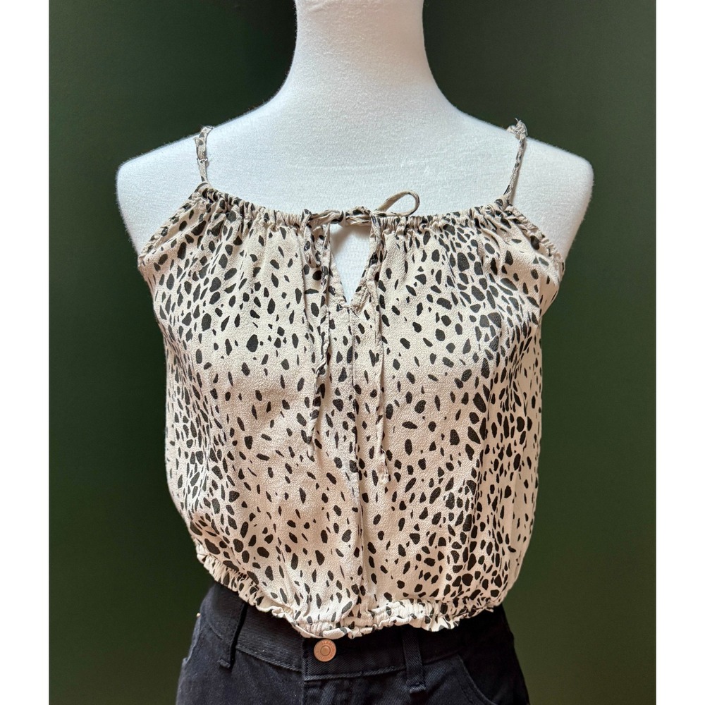 Weekend Beige and Black Animal Print Sleeveless Top Women's Size L